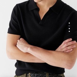 J. Crew Cashmere Johnny Collar short-sleeve polo- size Medium 100% Cashmere NWT